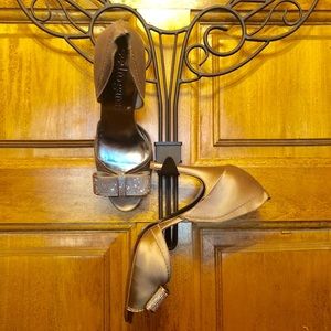 Pedro García Satin and Rhinestone Dress Heels